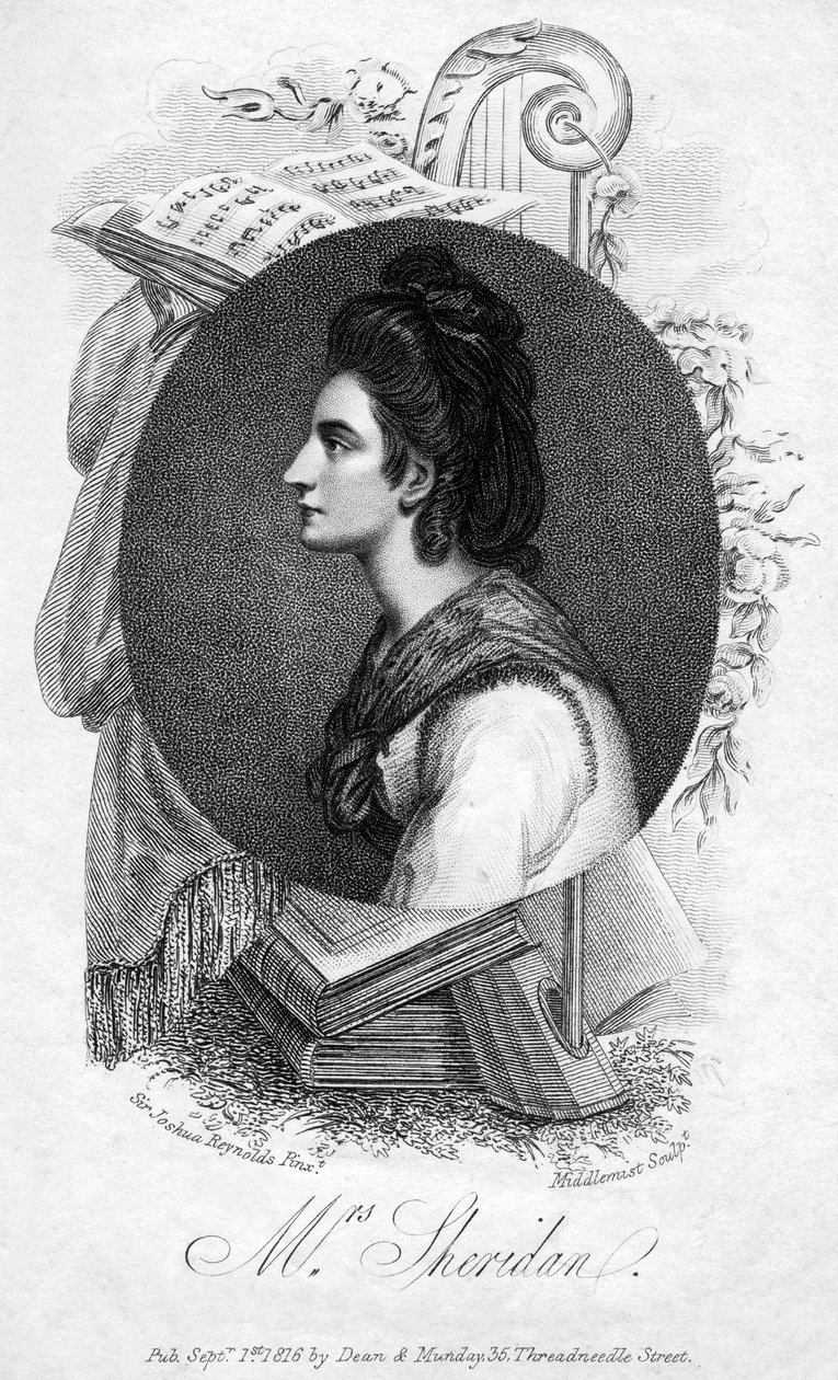 एलिजाबेथ एन शेरिडन, 18वीं सदी की अंग्रेजी गायिका, 1816। द्वारा बिचौलिया