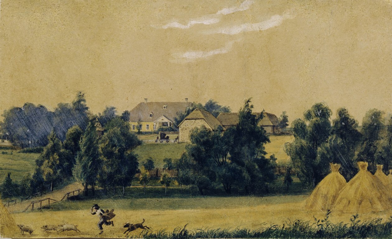 प्रियुटिनो एस्टेट, 1830s द्वारा मिखाइल इवानोविच लेबेदेव