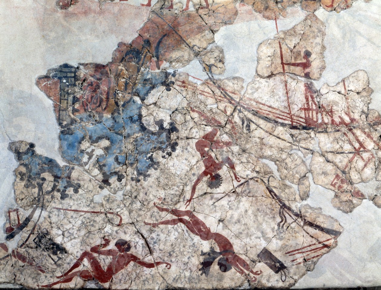 प्राचीन थेरा (फ्रेस्को) से मिनोअन दीवार पेंटिंग द्वारा Minoan