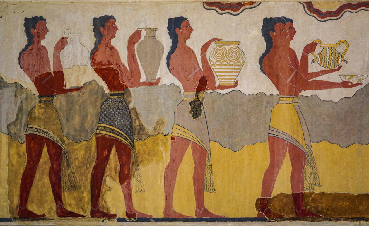 जुलूस फ्रेस्को का पुनर्निर्माण द्वारा Minoan