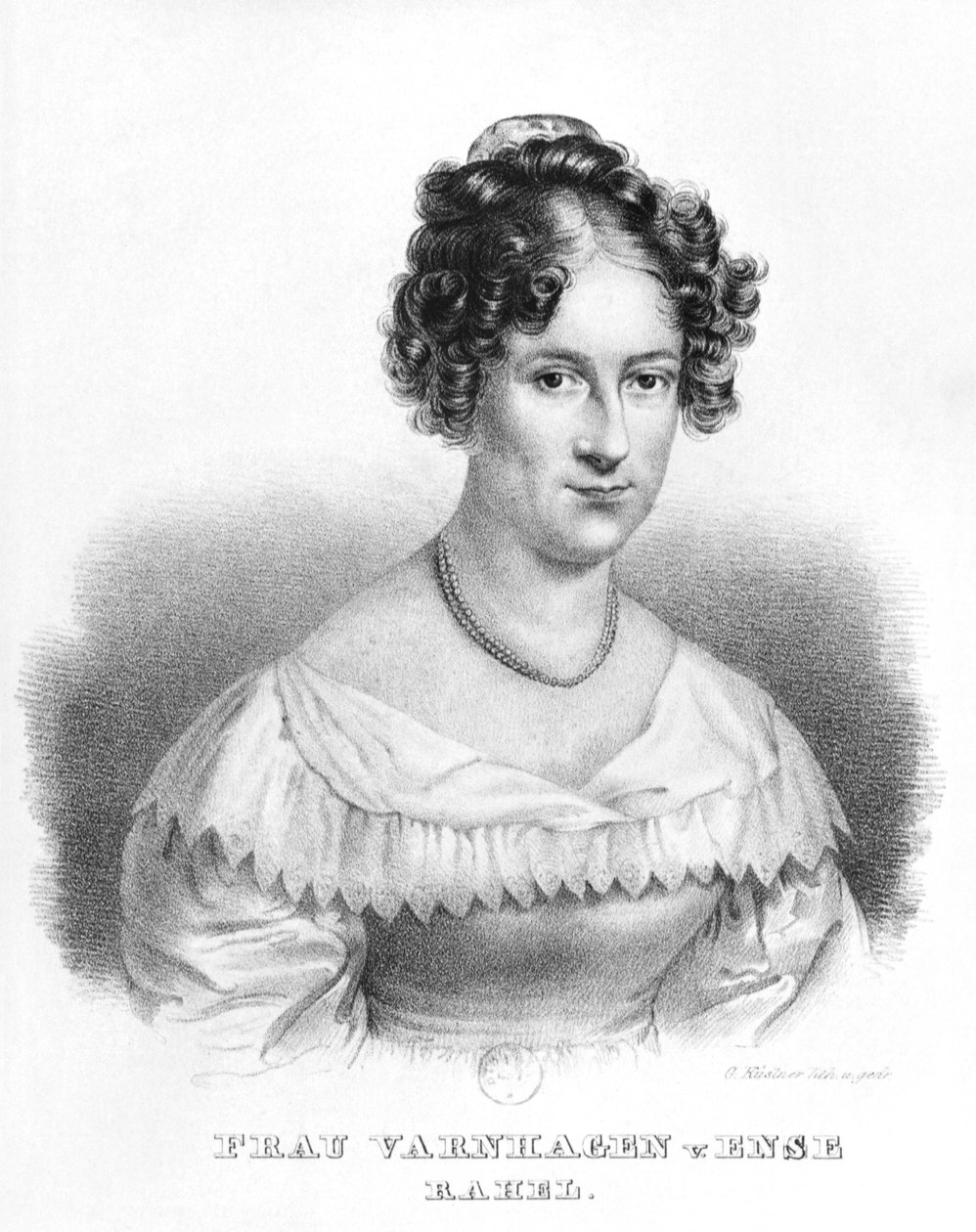 Rahel Varnhagen von Ense (1771-1833) का जन्म, लेविन का जन्म, गॉटफ्रीड कस्टनर द्वारा उत्कीर्ण (1800-64) द्वारा मोरिट्ज़ माइकल डैफ़िंगर