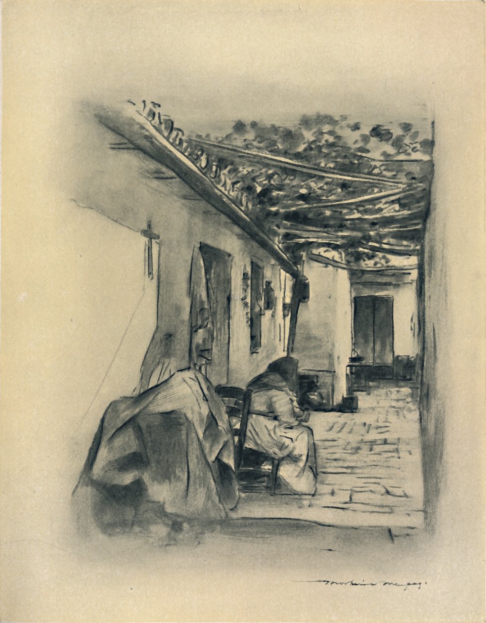 सेविले में आंगन, 1903। द्वारा मोर्टिमर लुडिंगटन मेनपेस