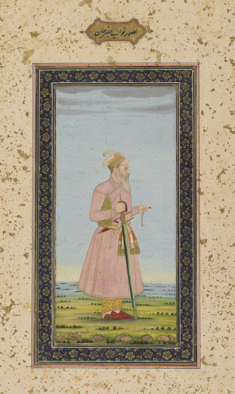 नवाब जा "इम्पी एल्बम से दूर खान, पांडुलिपि फोलियो को अलग किया, c.1770 द्वारा मुगल स्कूल