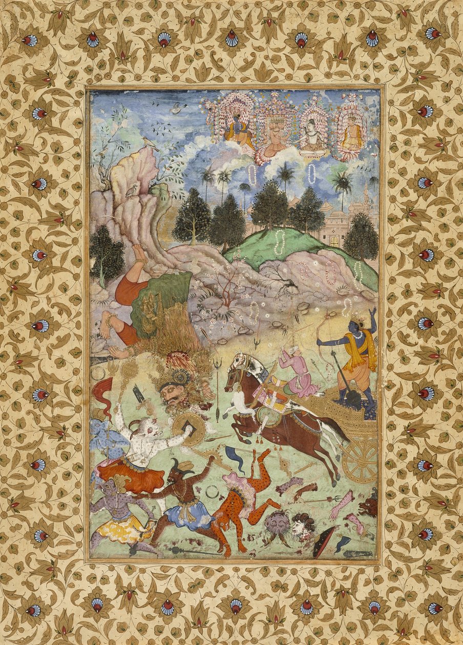 प्रद्युम्न हत्या सम्वारा, c.1585-90 द्वारा मुगल स्कूल