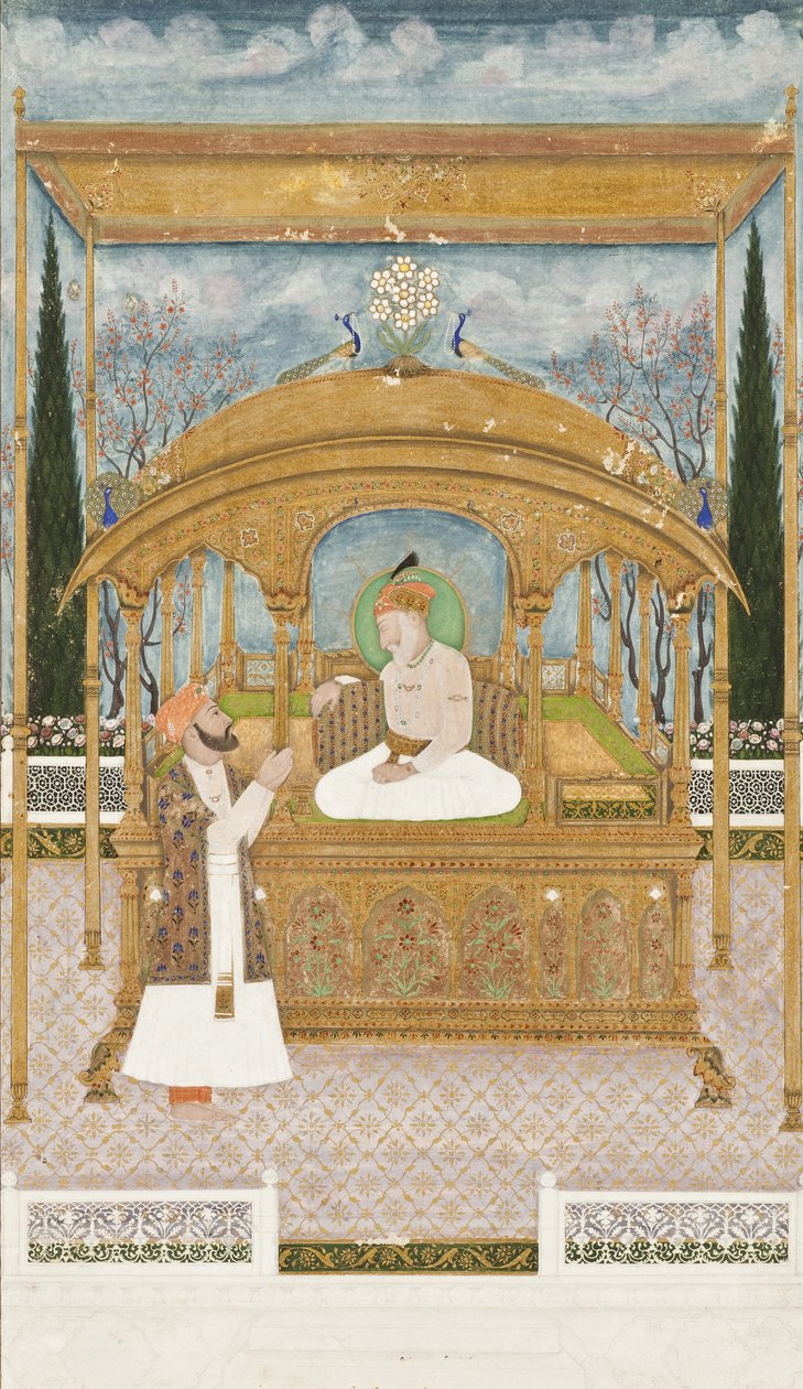 मोर सिंहासन पर सम्राट शाह आलम द्वितीय, 1801 द्वारा मुसाविर खैरुल्लाह