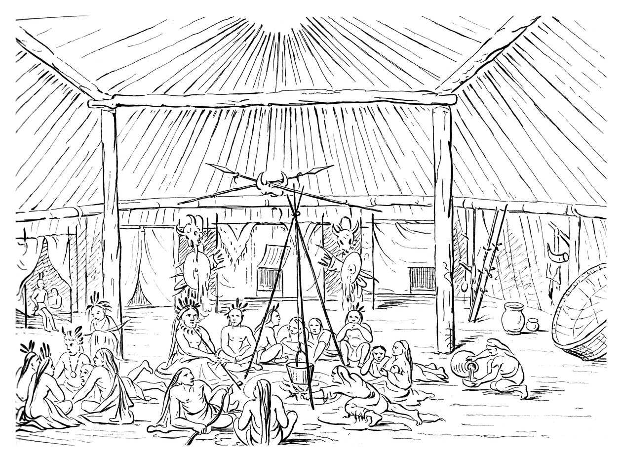 एक टेपे का इंटीरियर, 1841। द्वारा मायर्स एंड को