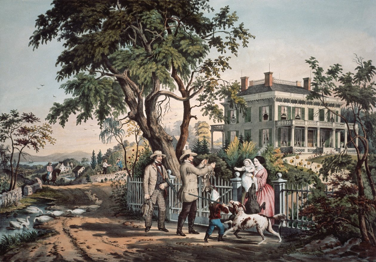 अमेरिकी देश का जीवन - अक्टूबर दोपहर, 1855 द्वारा एन। और इव्स, जेएम क्यूरियर