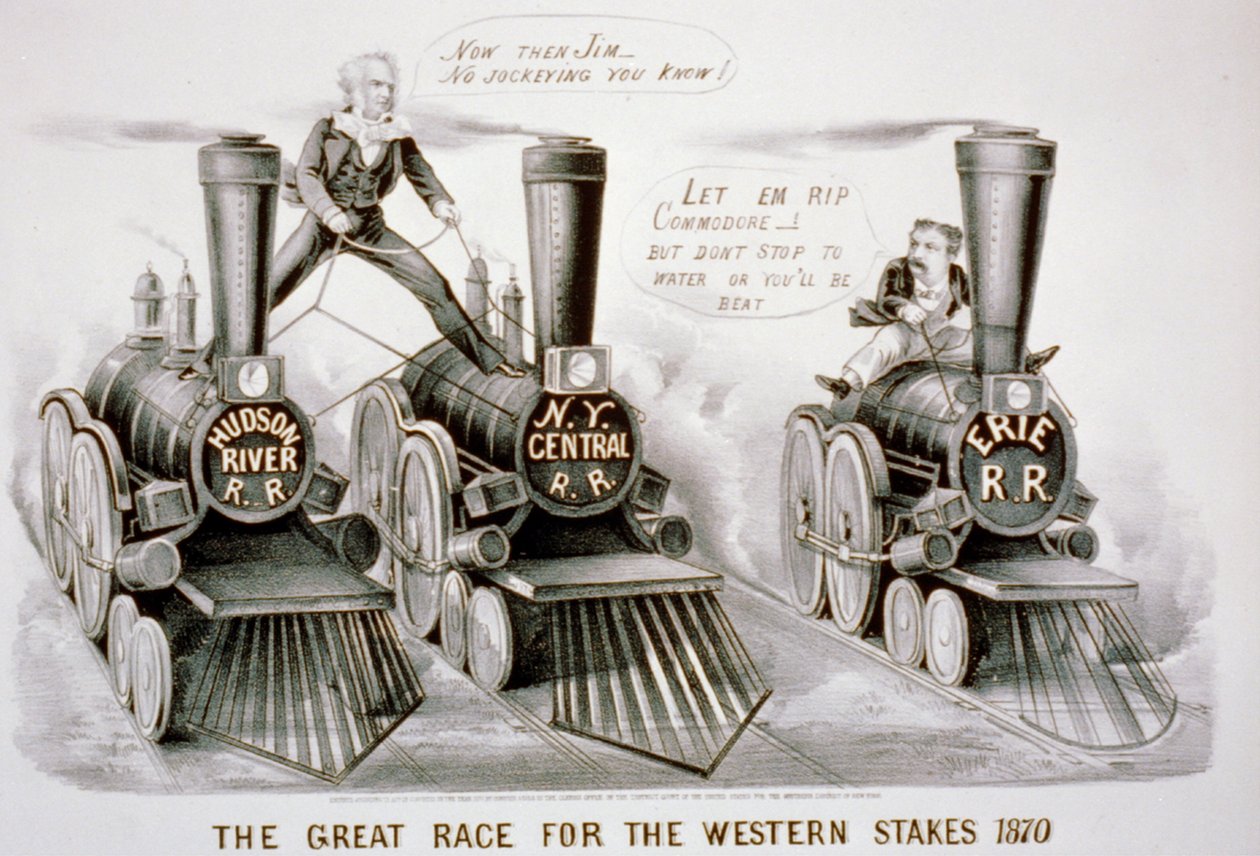 द ग्रेट रेस फॉर द वेस्टर्न स्टेक, 1870 (लिथोग्राफ) द्वारा एन। और इव्स, जेएम क्यूरियर