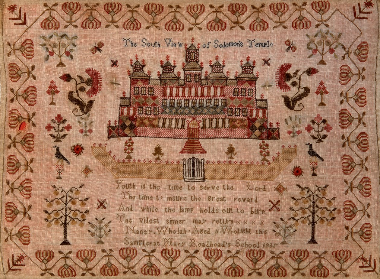 सोलोमन मंदिर का दक्षिण दृश्य, 1835 (कढ़ाई) द्वारा नैन्सी Wholah