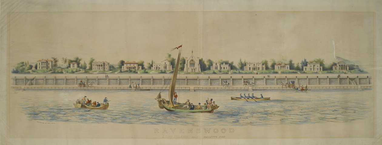 रैलेवुड, लॉन्ग आईलैंड, हालेट्स कोव के पास (हाथ से रंग का लिथो) द्वारा नथानिएल करियर