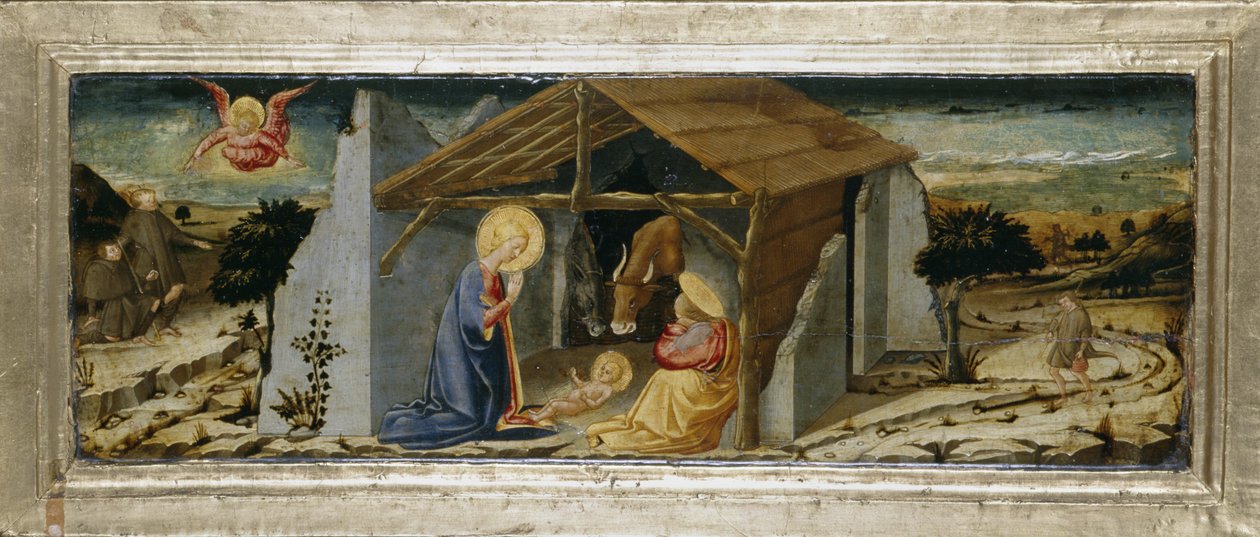 क्राइस्ट का जन्म, c.1450 (चिनार की लकड़ी पर तड़का) द्वारा नेरी दी बिचारी