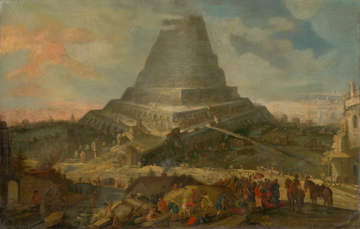 बेबल का टॉवर, 1610-25 द्वारा नीदरलैंड के स्कूल