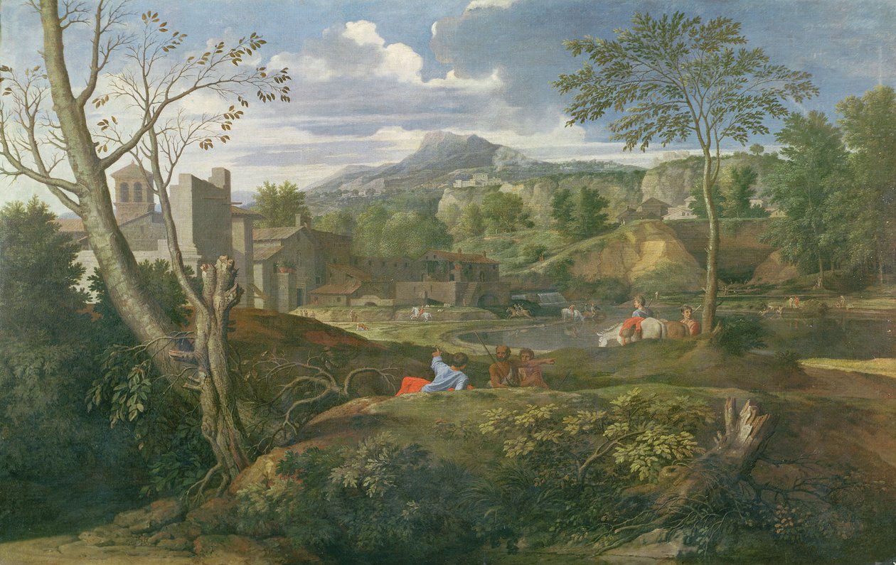 इमारतों के साथ लैंडस्केप, 1648-51 द्वारा निकोलस पौसिन