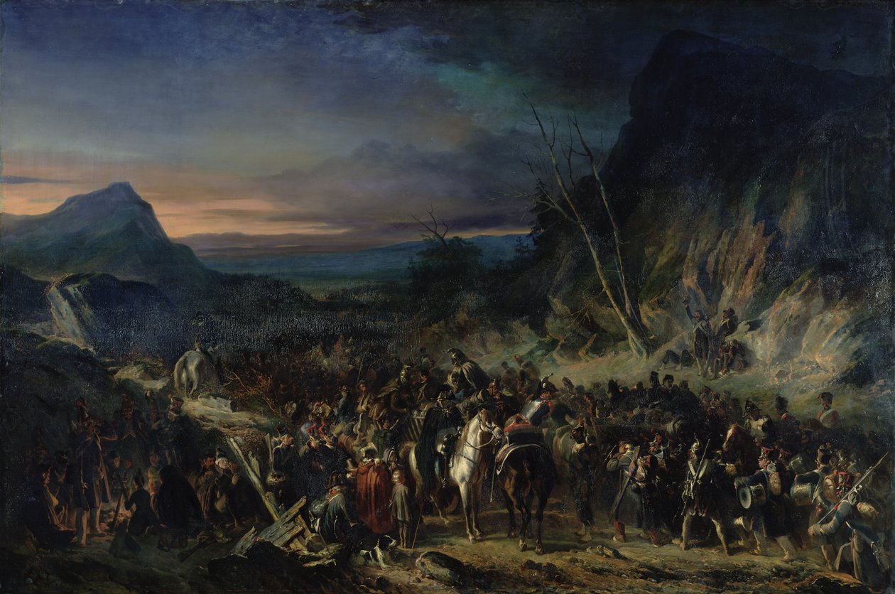 द राइन, 1809 का अभियान, 1843 द्वारा अलेक्जेंड्रे गेब्रियल (बाद में) डीकैंप्स