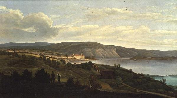 क्रिश्चियनिया का एक दृश्य, c.1830 द्वारा नॉर्वेजियन स्कूल