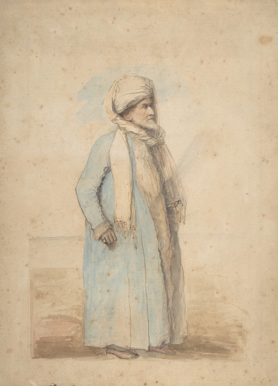 ओरिएंटल कॉस्टयूम में दाढ़ी वाला आदमी, सीए। 1780. द्वारा ओजियस हम्फ्री