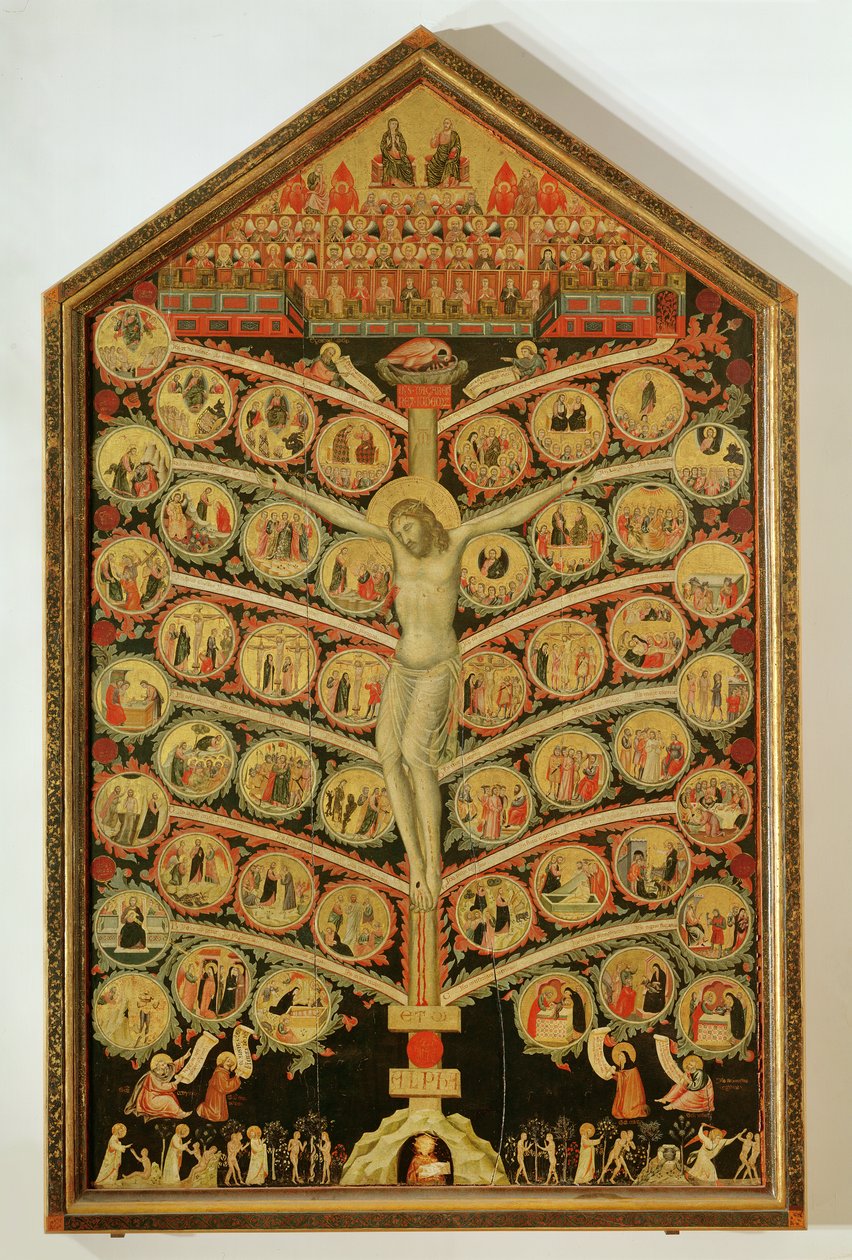 द ट्री ऑफ़ लाइफ, c.1310 (टेम्पर ऑन पैनल) (विस्तार से देखने के लिए 62294) द्वारा पैचीनो बु बूनागुडा