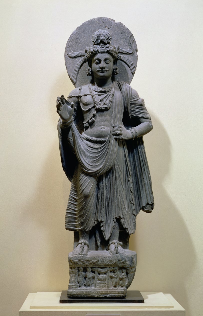 बोधिसत्व आकृति, शाज़-गढ़ी, पाकिस्तान (विद्वान या शाले) के पास मेखा-सांडा से द्वारा पाकिस्तानी स्कूल