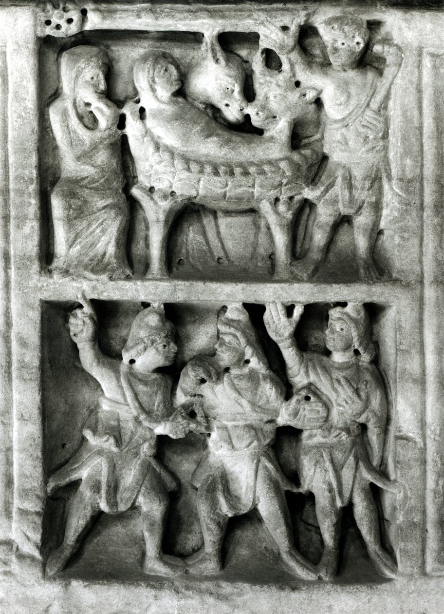 नेटली स्टोन की सर्कोफैगस से राहत का विवरण bw photo द्वारा पेलियो ईसाई