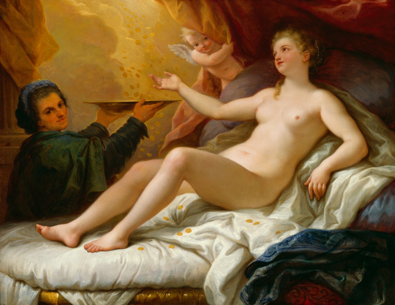 Danae, c.170515 (कैनवास पर तेल चिनाई पर चढ़ाया गया) द्वारा पाओलो दी मत्तेस