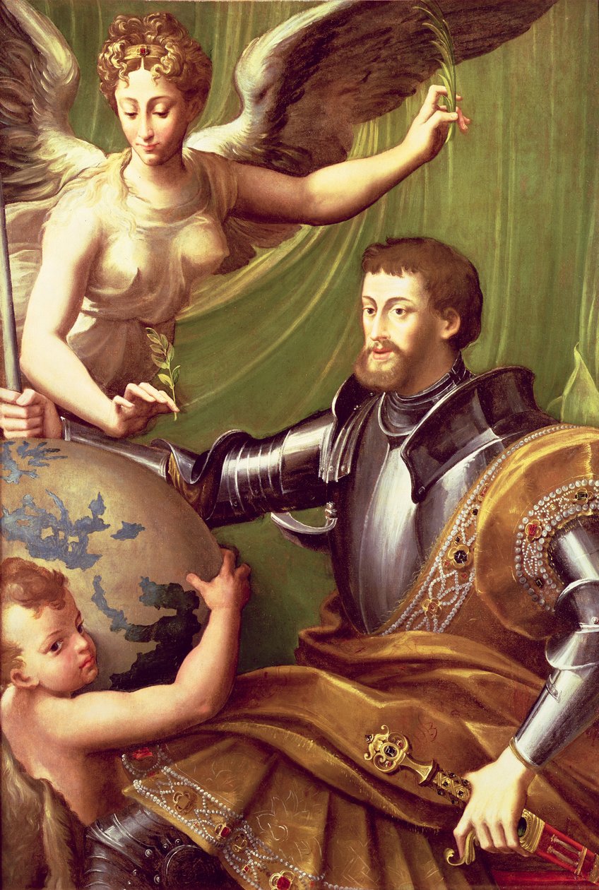 सम्राट चार्ल्स V (1500-58) दुनिया को प्राप्त करने, c.1529 द्वारा Parmigianino