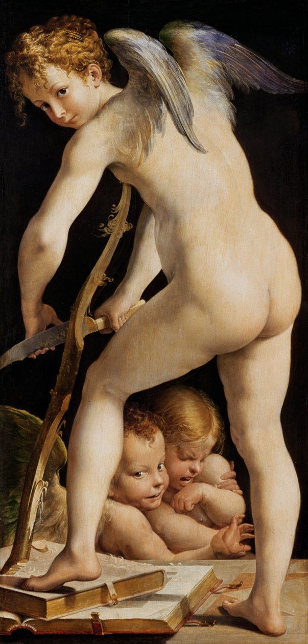 कामदेव नक्काशी एक धनुष द्वारा Parmigianino