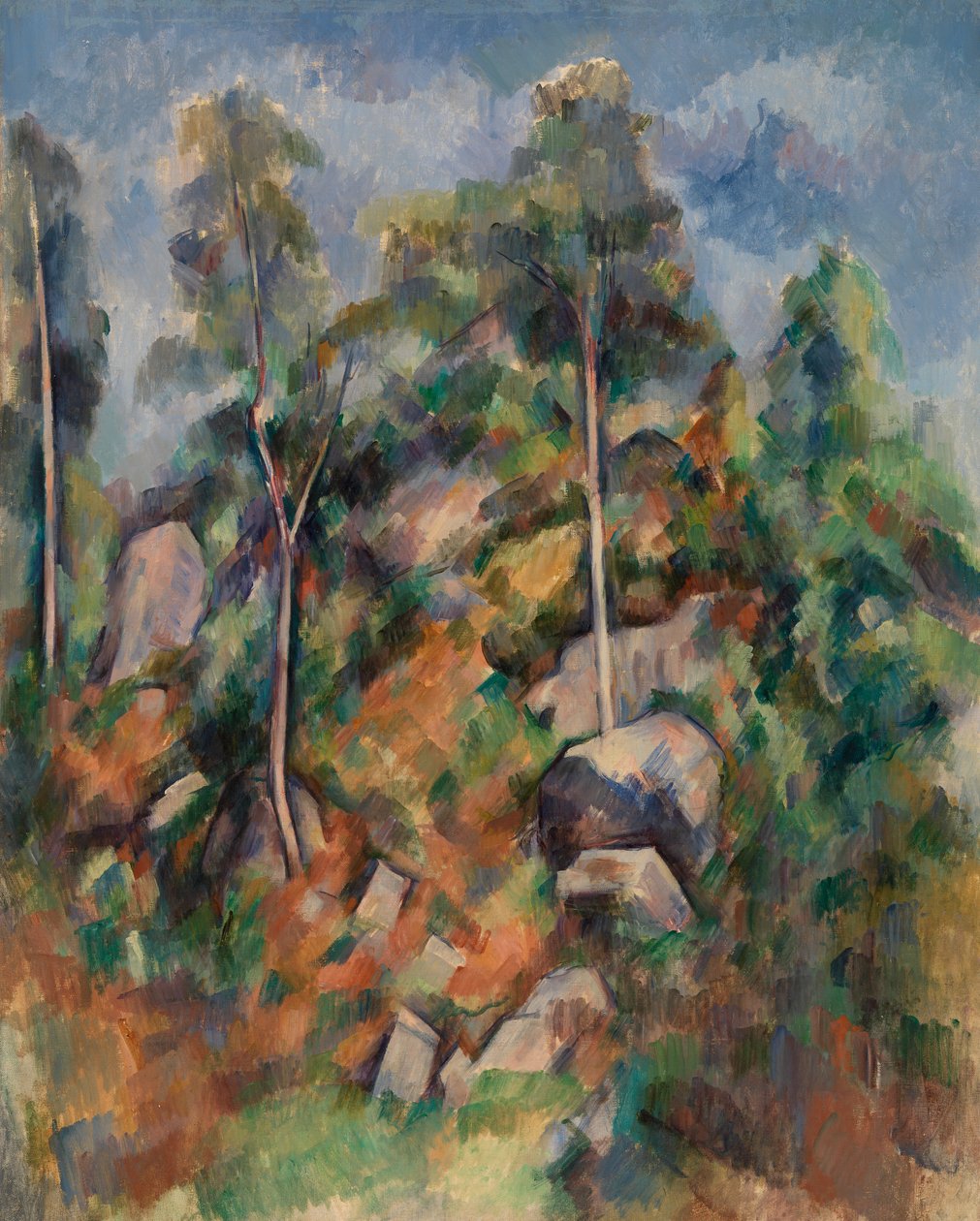 चट्टान और पेड़, c.1904 द्वारा पॉल सेज़ेन