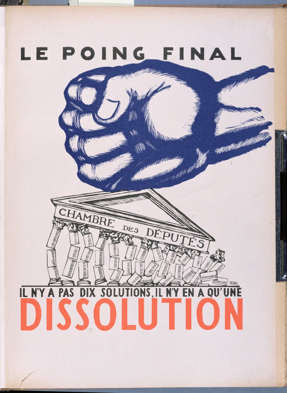 &39;द फाइनल पंच ’, कार्टून ri Parlons Francais’ से, पॉल इरीबे (1883-1935), एडिशन फ्लोरी, पेरिस 1934 द्वारा प्रकाशित, कार्टून की आलोचना करते हुए द्वारा पॉल इरिबे