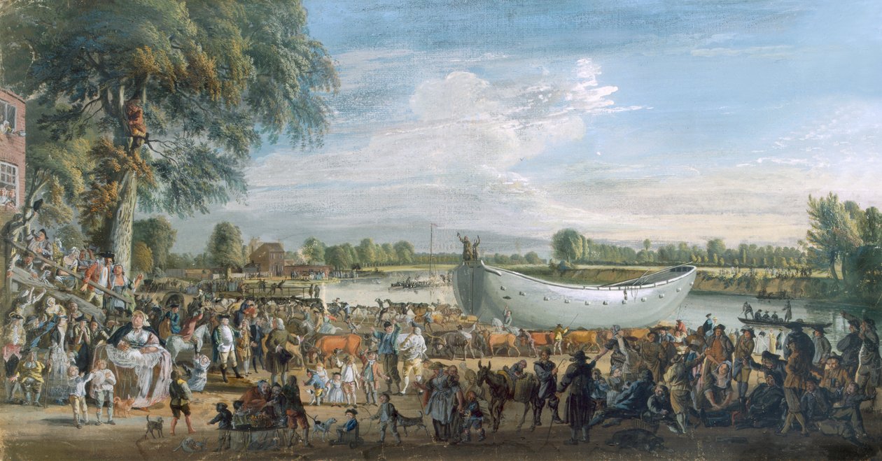 वर्जीनिया जल के रास्ते में चीनी जंक, c.1753 द्वारा पॉल सैंडबी