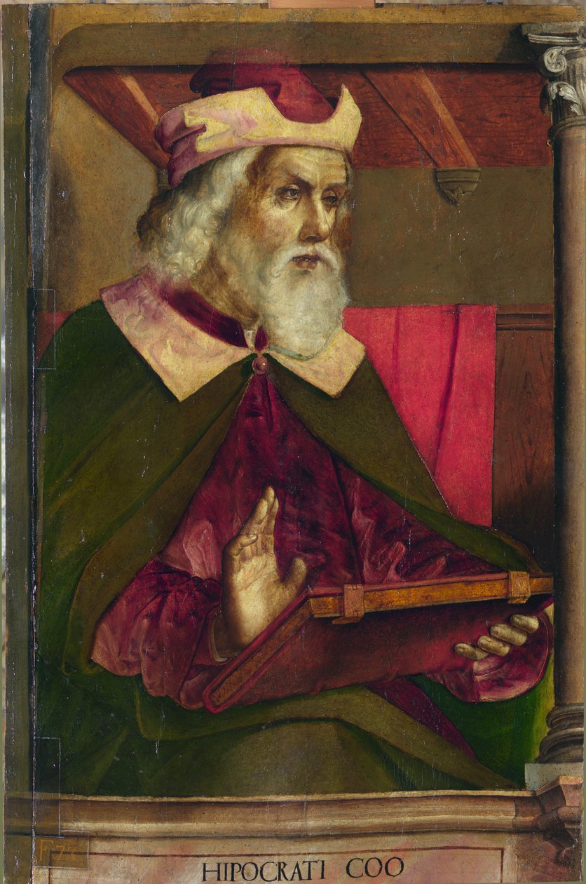 हिप्पोक्रेट्स, c.1473-75 (लकड़ी पर तेल) द्वारा पेड्रो बेरुगुएते