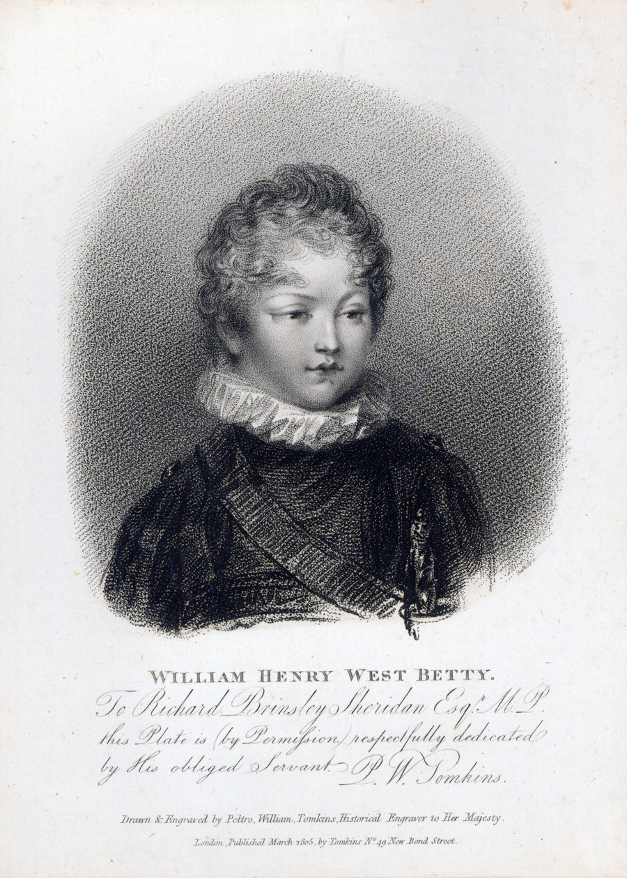 विलियम बेट्टी, 1805 द्वारा पेल्ट्रो विलियम टॉमकिंस