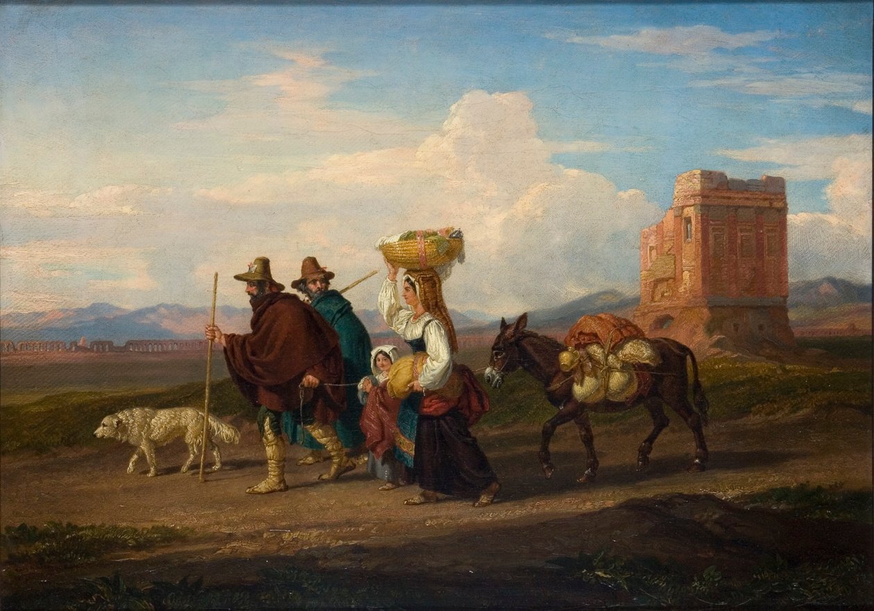 आंकड़े और खंडहर के साथ लैंडस्केप, 1837 द्वारा पेनी विलियम्स