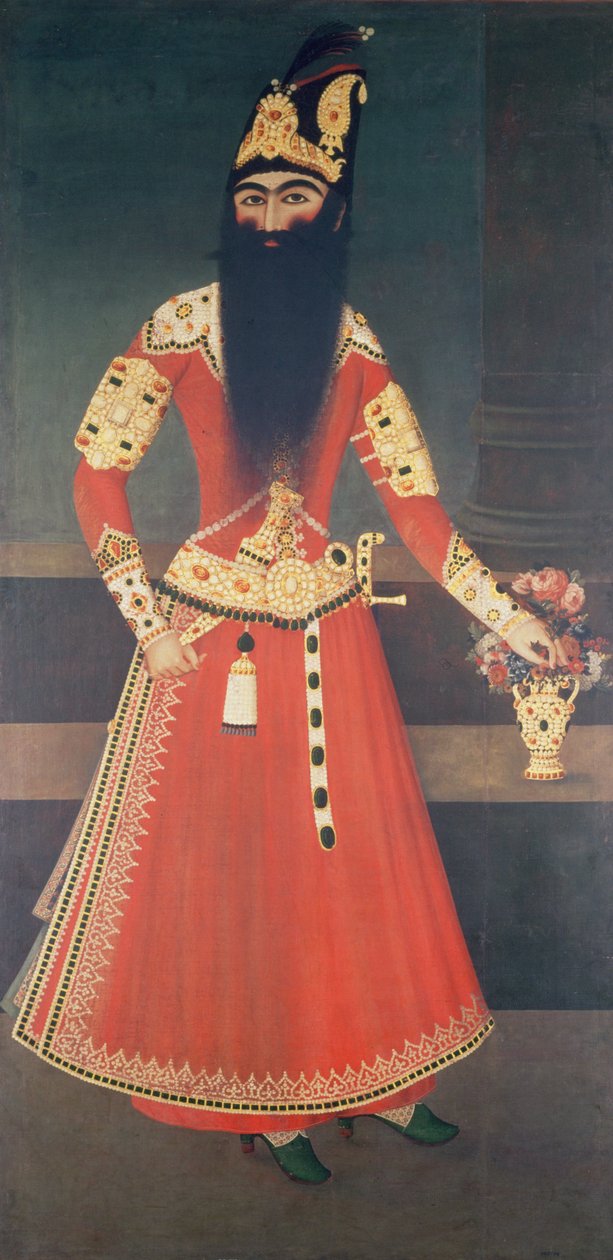 फत अली-शाह का पोर्ट्रेट (1771-1834) द्वारा फारसी स्कूल