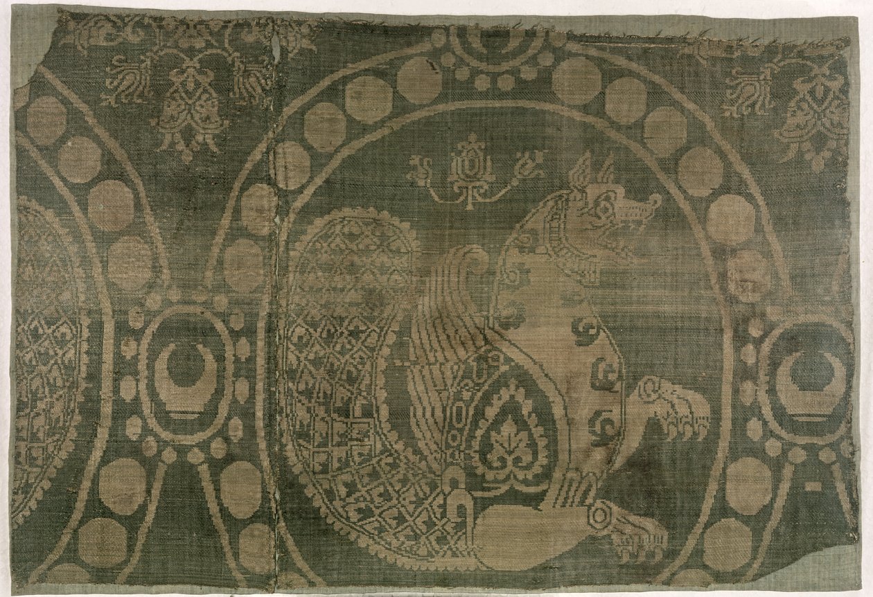 रेशम का टुकड़ा, सेनमुरव, सासानियन राजवंश (226-651) (कपड़ा) दिखा रहा है द्वारा फारसी स्कूल