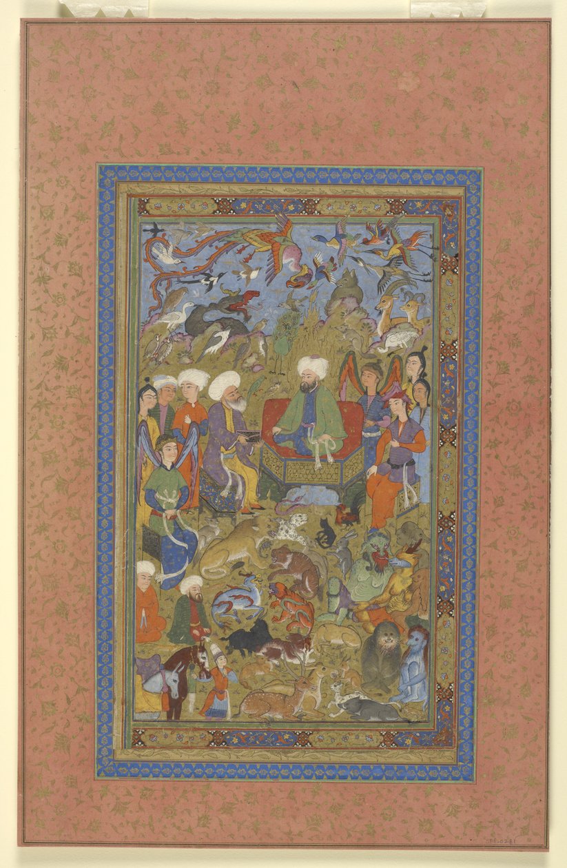 सुलेमान और बिलकिस एंब्रोइडेड, c.1590-1600 द्वारा फारसी स्कूल