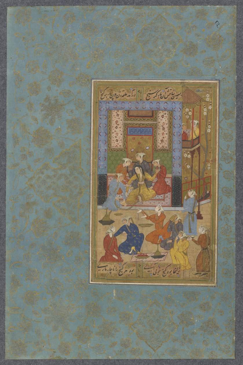 Zulaykha गोल्डन चेन से बंधे, c.1570-80 द्वारा फारसी स्कूल