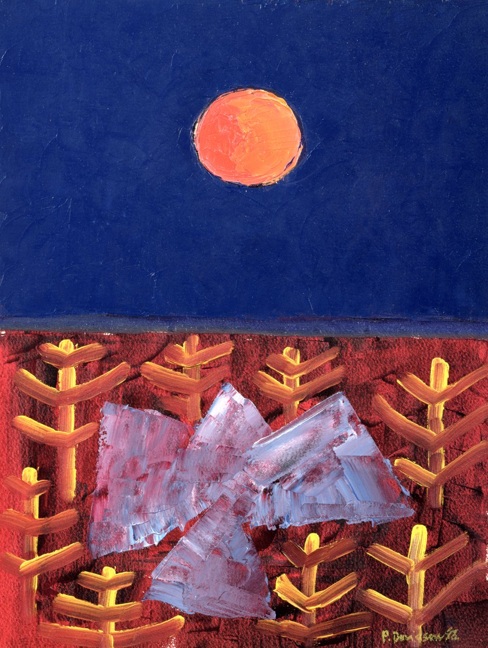 सन टू सन, 1988 (कागज पर तेल) द्वारा पीटर डेविडसन