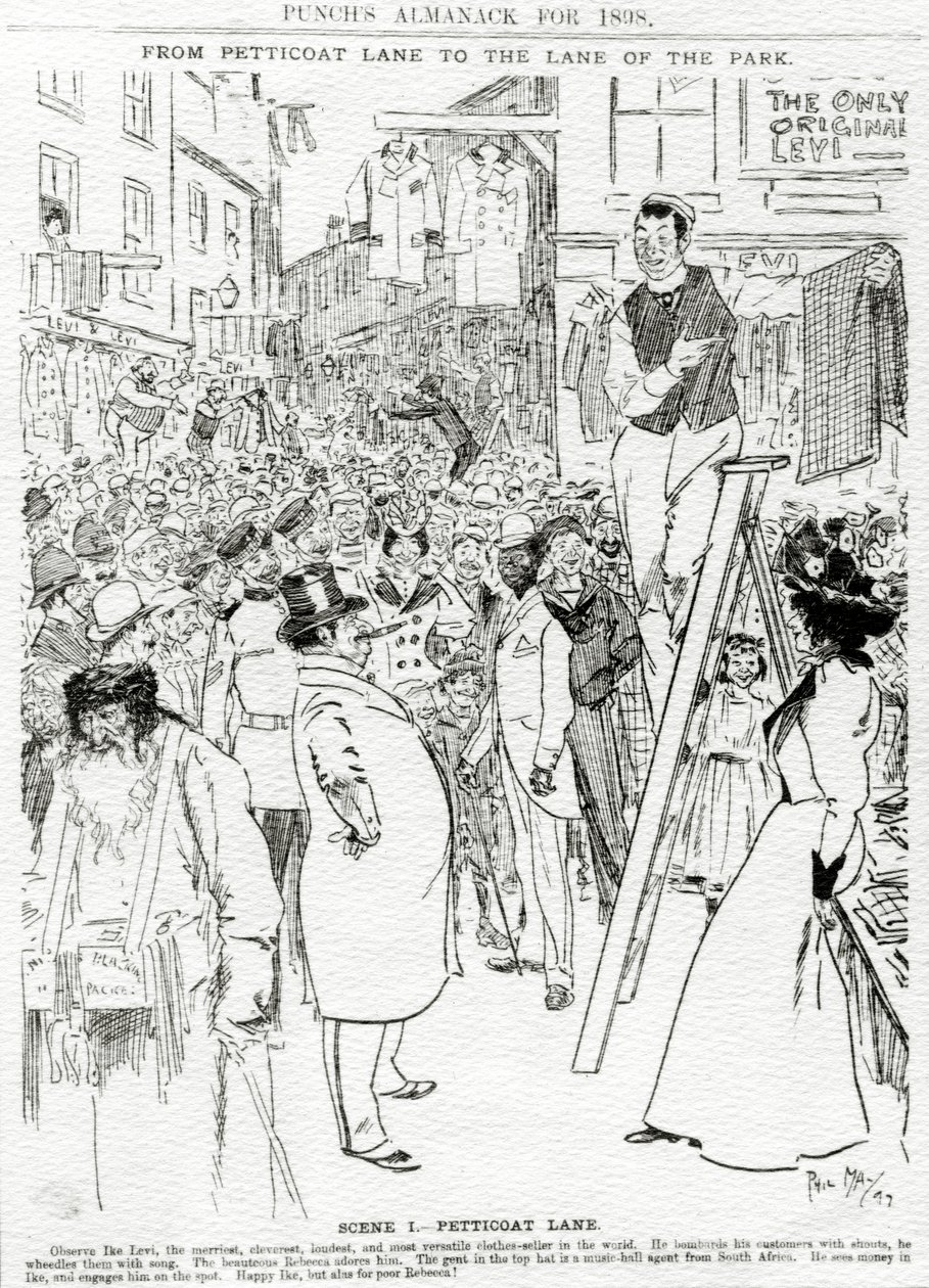 सीन I, पेटीकोट लेन, &39;पंच की पंचांग में 1898 के लिए द्वारा फिल मई