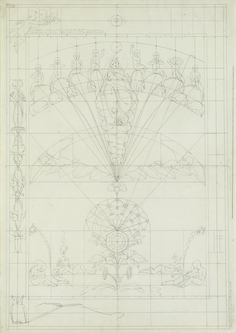 द नाइट, 1803 के लिए मुख्य अध्ययन (कागज पर कलम और स्याही) द्वारा फिलिप ओटो रन