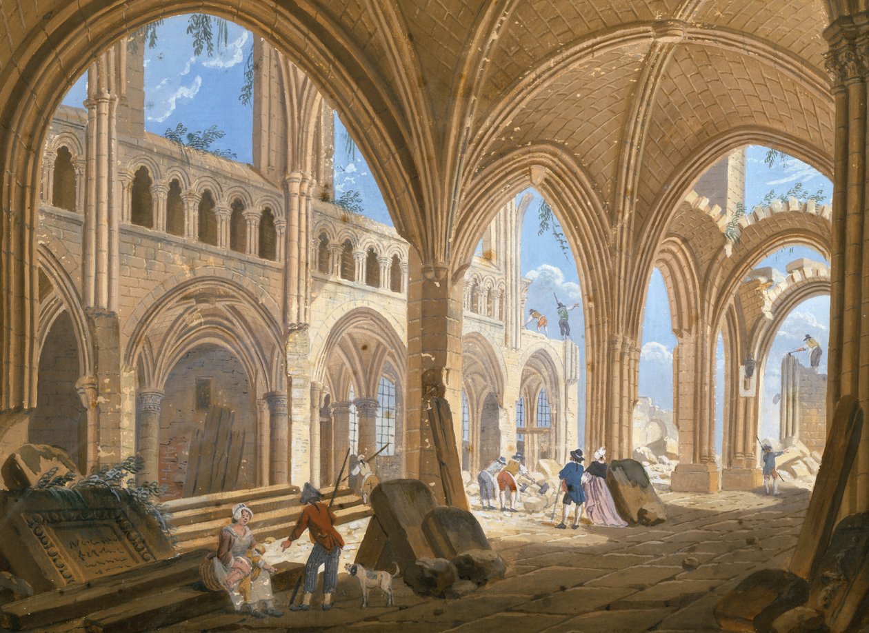 सेंट-जीन-एन-ग्रेव के चर्च का विध्वंस, c.1800 द्वारा पियरे एंटोनी डिमाची