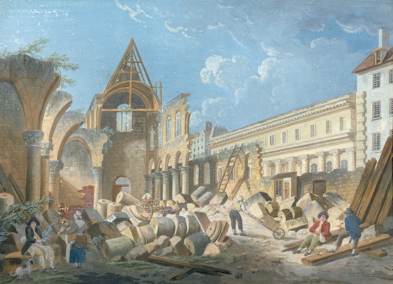 कॉर्डेलर्स के कॉन्वेंट का विध्वंस, c.1802 द्वारा पियरे एंटोनी डिमाची