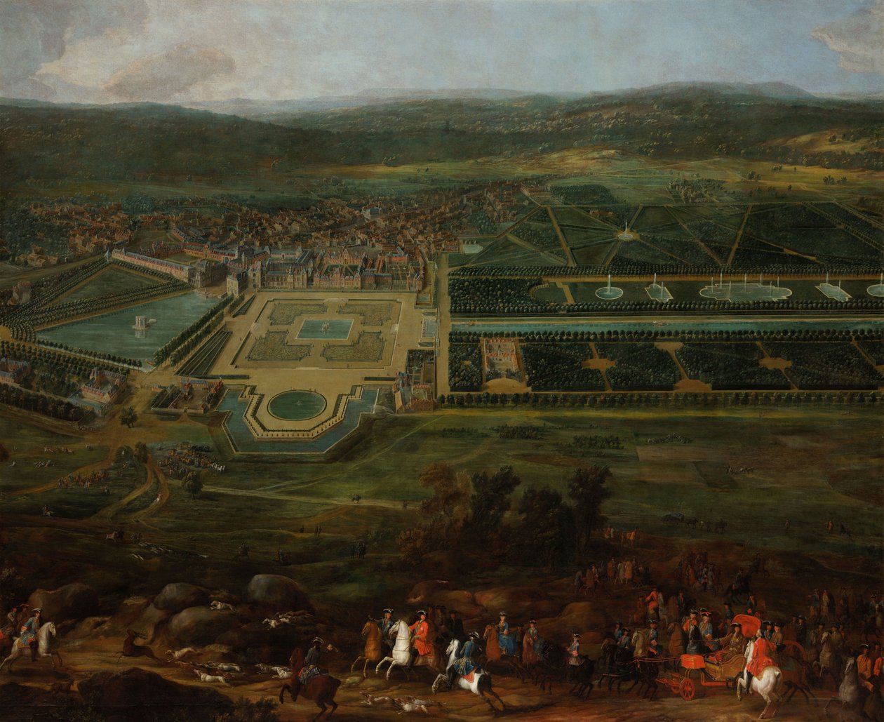 Fontainebleau कैसल का दृश्य द्वारा पियरे डेनिस मार्टिन