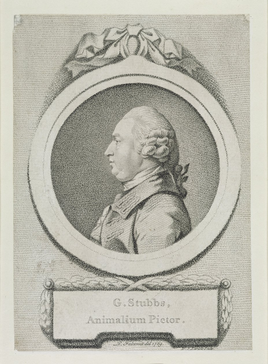 जॉर्ज स्टब्स (1724-1806) (सॉफ्ट-ग्राउंड ईटिंग और उत्कीर्णन) का पोर्ट्रेट अध्ययन (213891 देखें) द्वारा पियरे एटियेन फाल्कोनेट