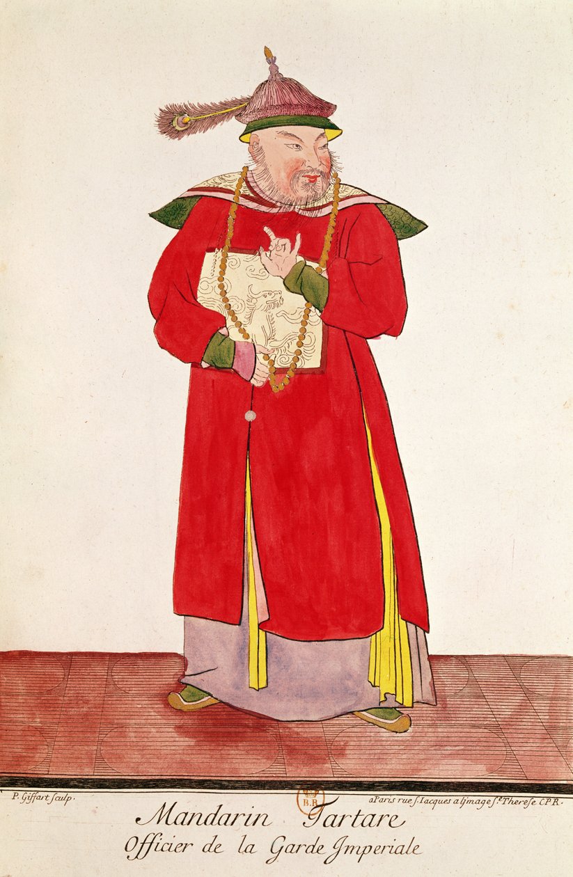 1697 के पेरे बाउवेट की &39;एस्टैट प्रेजेंट डे ला चाइन&39; से इम्पीरियल गार्ड का टारटर मंदारिन द्वारा पियरे गिफ़ार्ट