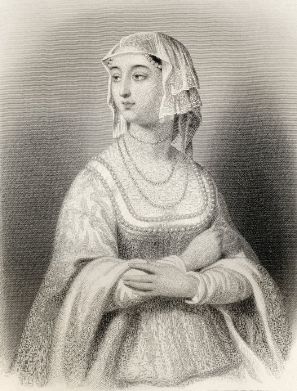 मार्गोज ऑफ़ अंजु (1429-82) मैरी कॉर्डेन क्लार्क द्वारा &39;वर्ल्ड नोटेड वूमेन&39;, 1858 द्वारा पियरे गुस्तावे यूजीन स्टाल