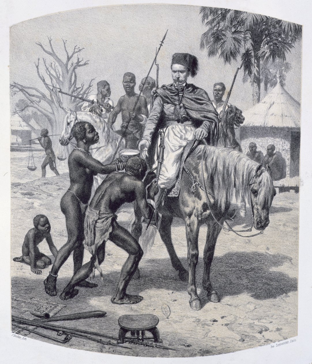जूल्स डिडिएर (1831-c.80) c.1850 द्वारा उत्कीर्ण &39;ट्रेवल्स टू सूडान एंड नॉर्थ अफ्रीका&39; के लिए बुक कवर द्वारा पियरे ट्रेमाक्स