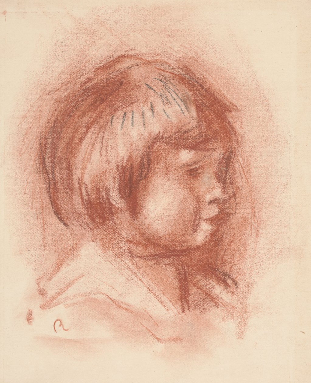 बच्चे का सिर, c.1906 (संगीन चाक) द्वारा पियरे अगस्टे रेनॉयर