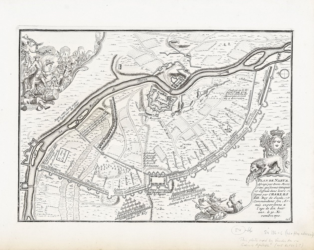 1700 में नरवा का नक्शा द्वारा पीटर मोर्टियर