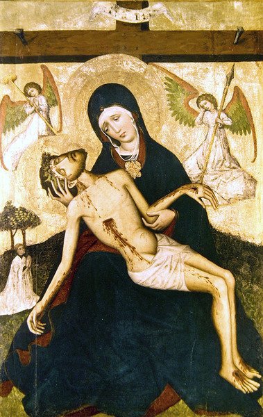 Pieta, c.1450 (पैनल पर तापमान) द्वारा पोलिश स्कूल