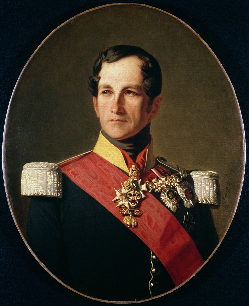 एक Cuirier की वर्दी में Saxe-Cobourg-Gotha के लियोपोल्ड I (1790-1865) का पोर्ट्रेट द्वारा पोलिडोर ब्यूफौक्स